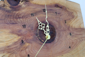 clock made from cedar live edge slab